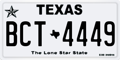 TX license plate BCT4449