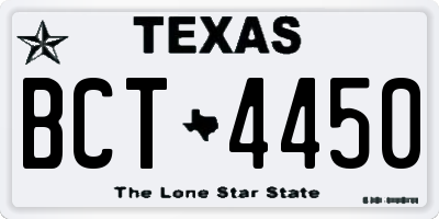 TX license plate BCT4450