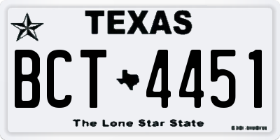 TX license plate BCT4451