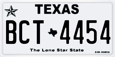 TX license plate BCT4454