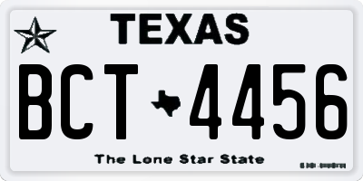 TX license plate BCT4456