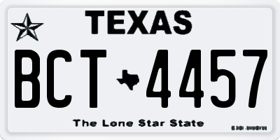 TX license plate BCT4457