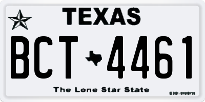 TX license plate BCT4461