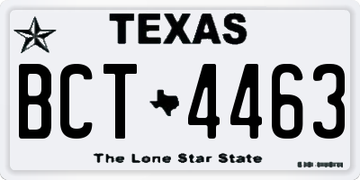 TX license plate BCT4463