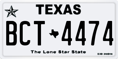 TX license plate BCT4474