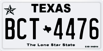 TX license plate BCT4476