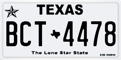 TX license plate BCT4478