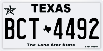 TX license plate BCT4492