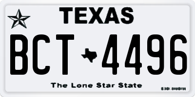 TX license plate BCT4496