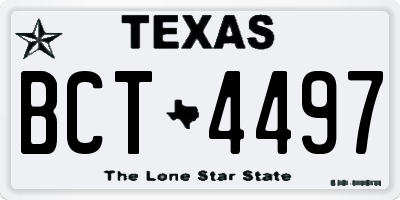 TX license plate BCT4497