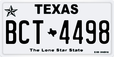 TX license plate BCT4498