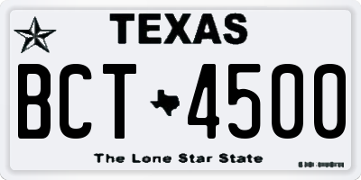 TX license plate BCT4500