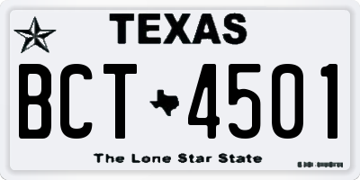 TX license plate BCT4501