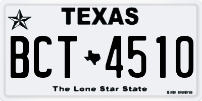 TX license plate BCT4510