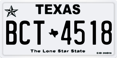 TX license plate BCT4518