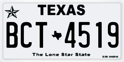 TX license plate BCT4519