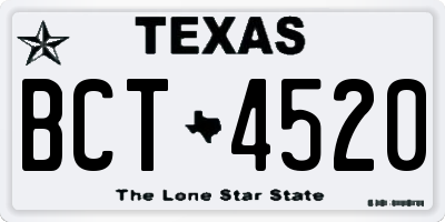 TX license plate BCT4520