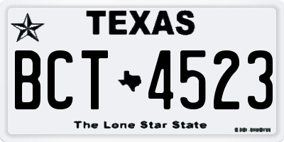 TX license plate BCT4523