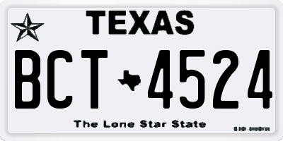 TX license plate BCT4524