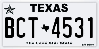 TX license plate BCT4531