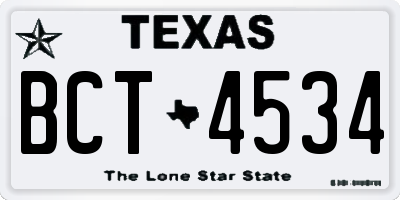 TX license plate BCT4534