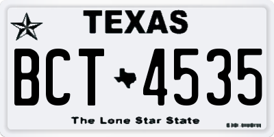 TX license plate BCT4535