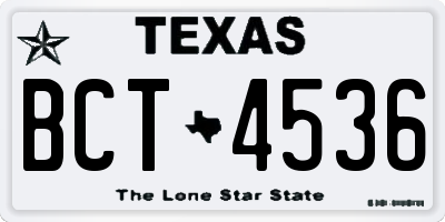 TX license plate BCT4536