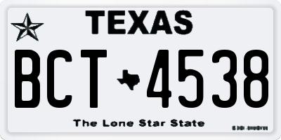 TX license plate BCT4538