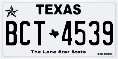 TX license plate BCT4539