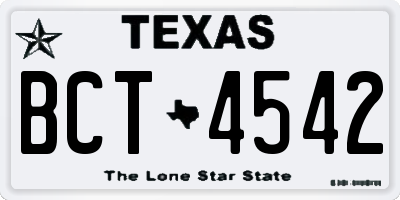 TX license plate BCT4542