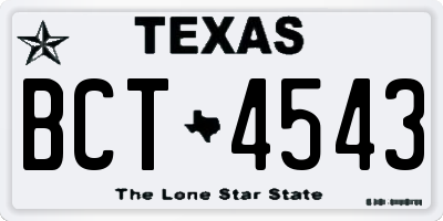 TX license plate BCT4543
