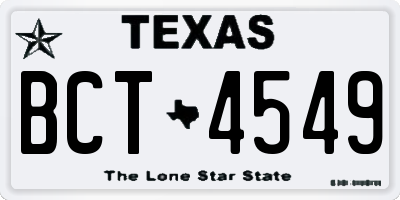 TX license plate BCT4549