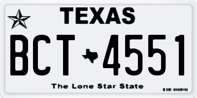 TX license plate BCT4551