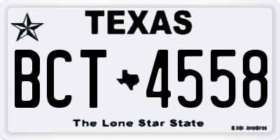 TX license plate BCT4558