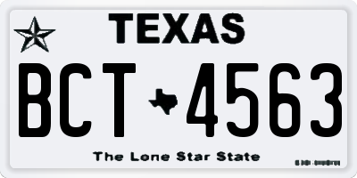 TX license plate BCT4563