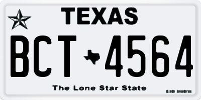 TX license plate BCT4564