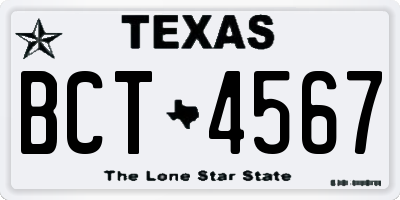 TX license plate BCT4567