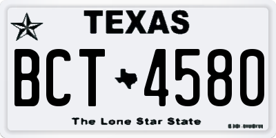 TX license plate BCT4580