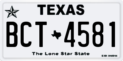 TX license plate BCT4581