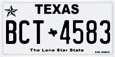TX license plate BCT4583