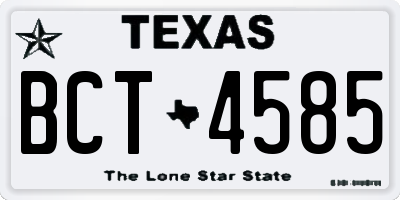 TX license plate BCT4585