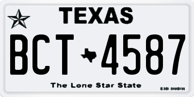TX license plate BCT4587