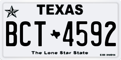 TX license plate BCT4592
