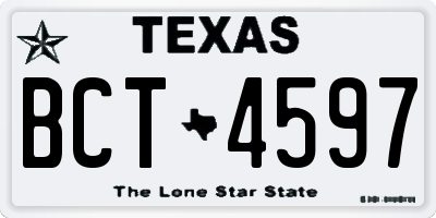 TX license plate BCT4597