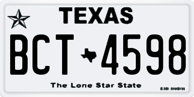 TX license plate BCT4598