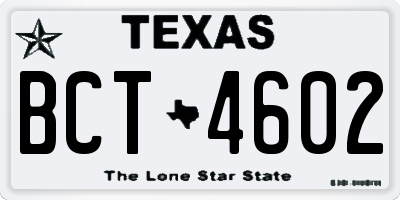 TX license plate BCT4602