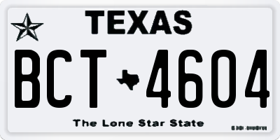 TX license plate BCT4604