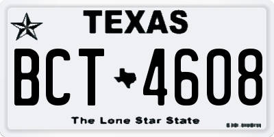 TX license plate BCT4608