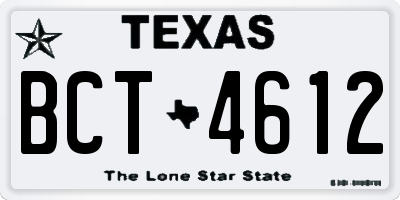 TX license plate BCT4612
