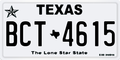 TX license plate BCT4615